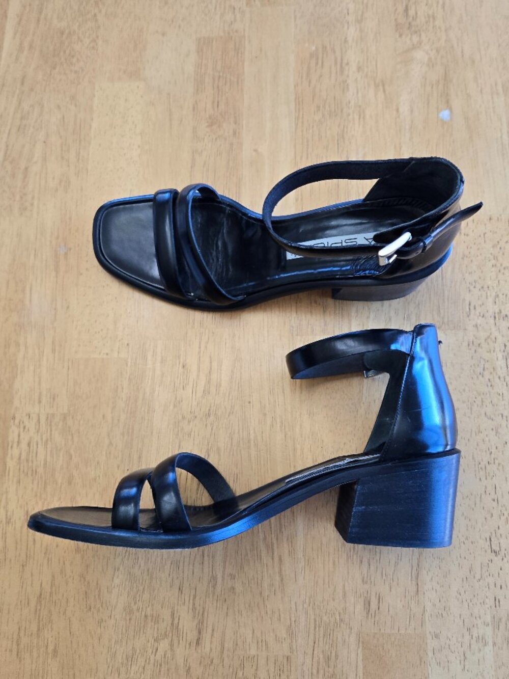 Via Spiga Black Strap Sandal, Size 9 1/2